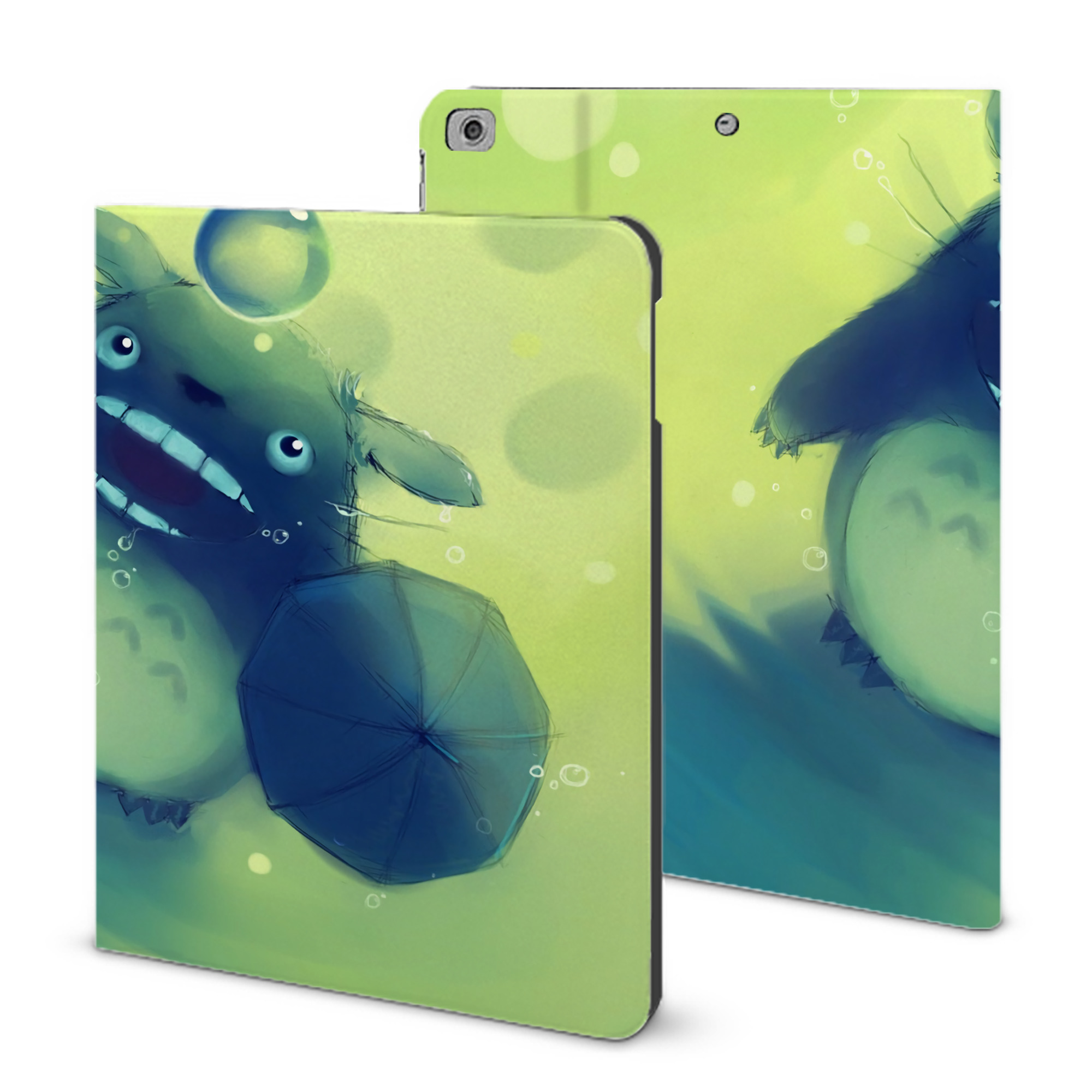 （画像用） となりのトトロ 草壁メイ 草壁サツキ My Neighbor Totoro Satsuki Kusakabe Mei Kusakabe IPad ケース ブック型 PUレザー TPU 耐衝撃 軽量 薄型 ペン収納なし 全面保護 IPad 各モデル対応